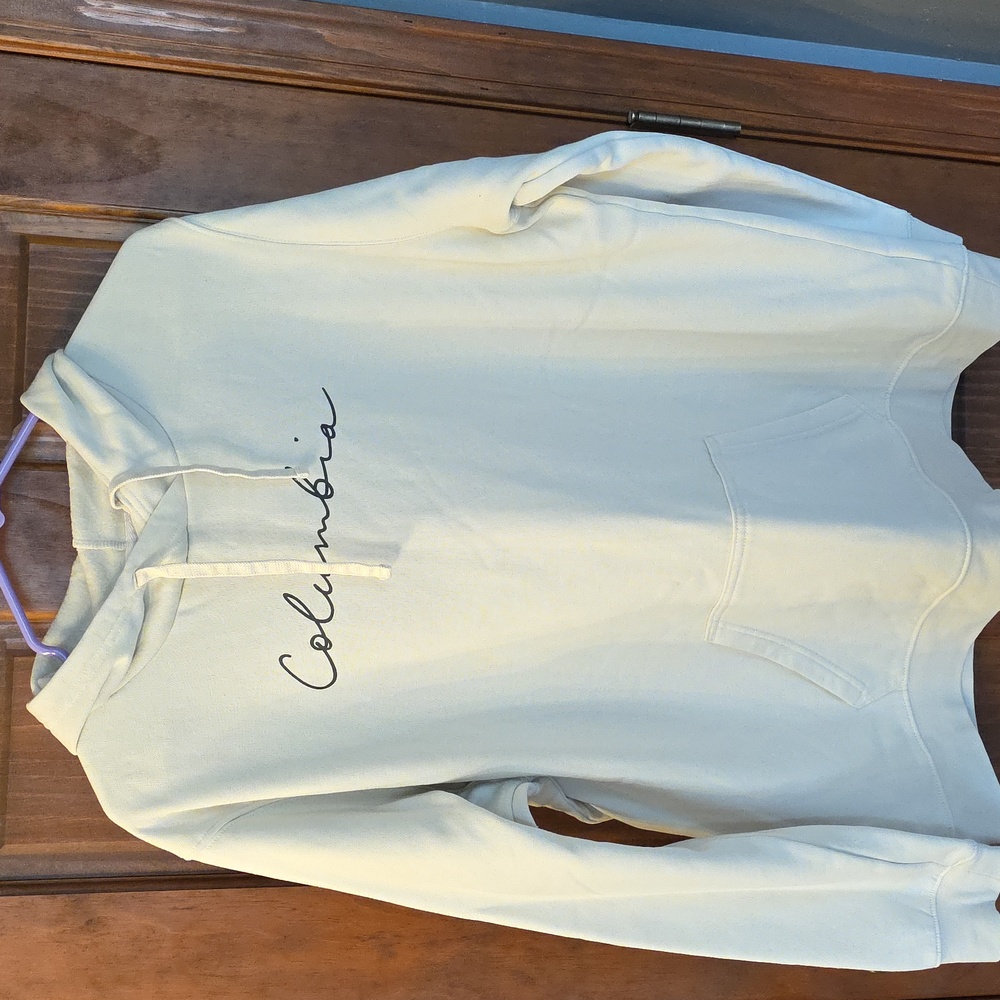 COLUMBIA Women's Light Cream Hoodie, Sz. 2X, Excellent Condition